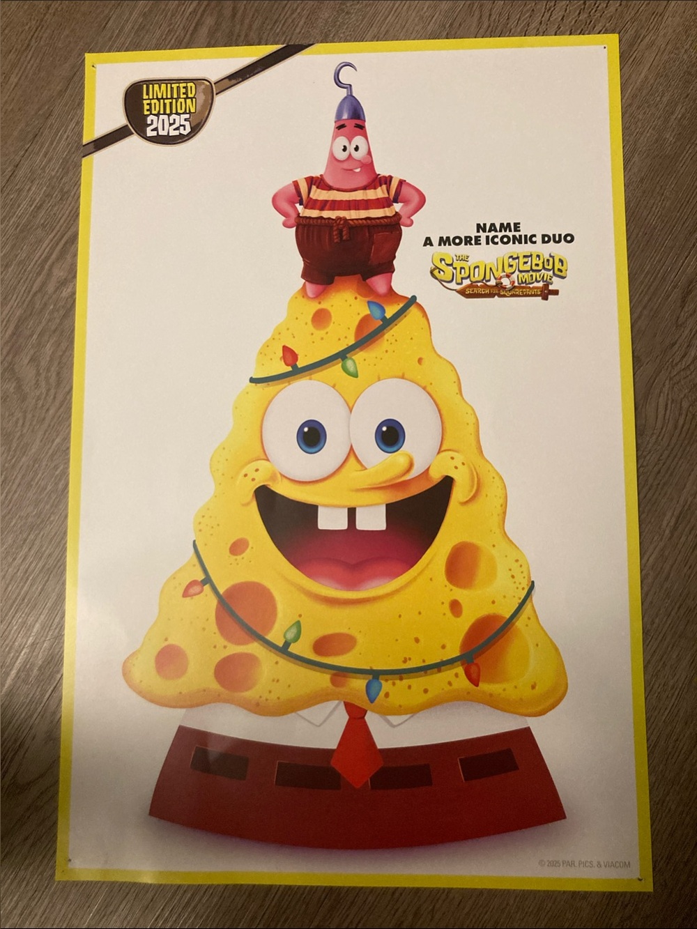 Limited Edition 2025 SpongeBob Squarepants Movie Poster 18”x12”